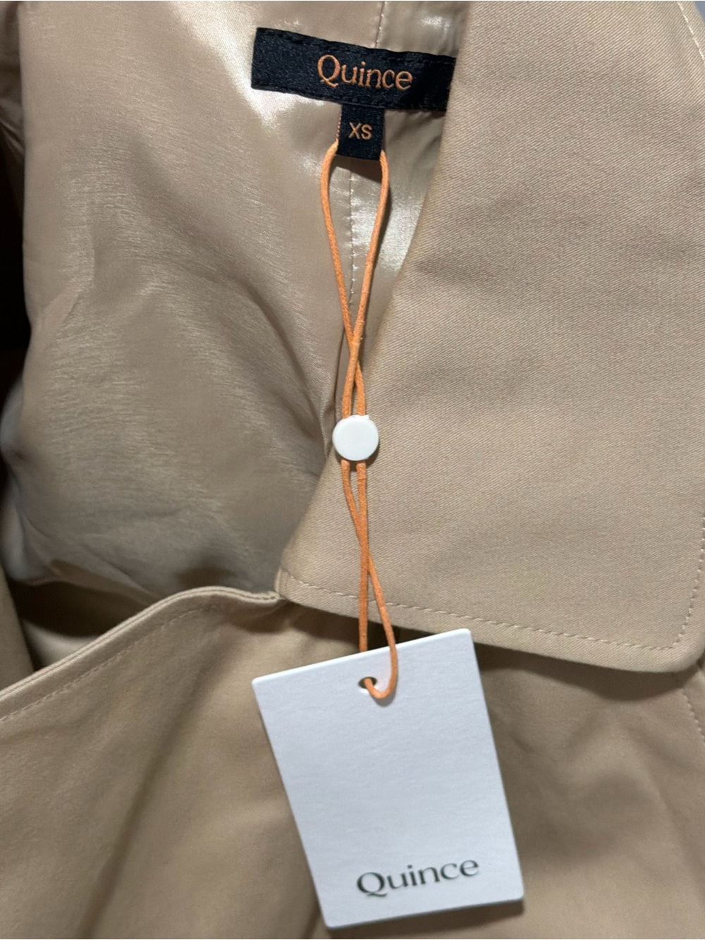 NWT QUINCE Comfort Stretch Trench Coat Light Khaki XS New - Picture 2 of 12